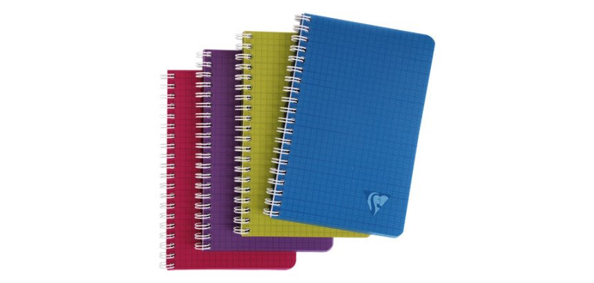 Carnet spirales Clairefontaine Linicolor 11 x 17cm - petits carreaux - 100 pages