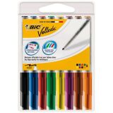 Marqueur effaçable Bic Velleda 1741 pointe ogive 2 mm - Pochette de 8 couleurs assorties