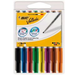 Pack 8 Rotuladores de pizarra blanca Bic Velleda Formato bolsillo