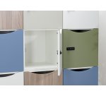 Casier de bureau Lockers 2 cases - Corps blanc - H 86 cm - portes laquées - Serrure à code