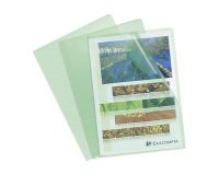 Plastic L-sleeves Exacompta A4 grained polypropylene 12/100e translucent colors green - pack of 10