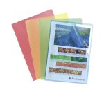 Chemises coin plastique Exacompta polypropylène grainé 12/100e couleurs transparentes - Paquet de 10