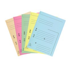 Subcarpetas pre-impresas 2 solapas Exacompta colores vivos y variados - Paquete de 25