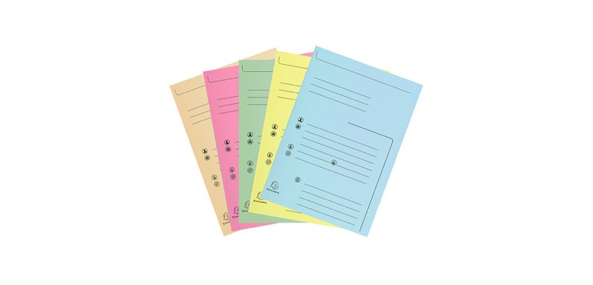 Chemise dossier 2 rabats Exacompta couleurs assorties vives - Paquet de 25
