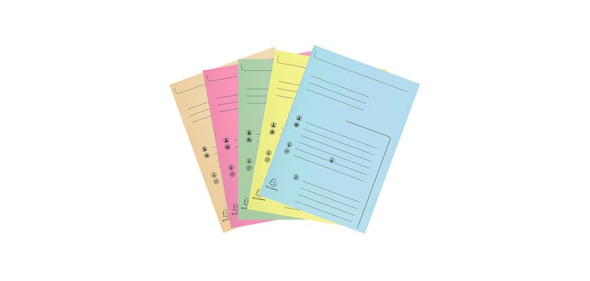 Chemise dossier 2 rabats Exacompta couleurs assorties vives - Paquet de 25