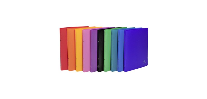 Classeur 2 anneaux plastifié Exacompta Opak A4 - Dos 2 cm couleurs assorties