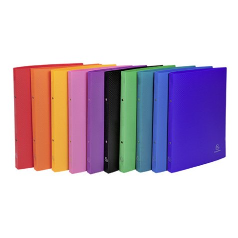 Classeur 2 anneaux plastifié Exacompta Opak A4 - Dos 2 cm couleurs assorties