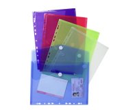Perforated sleeve with velcro Exacompta 24 x 31,5 mm assortment - bag of 5