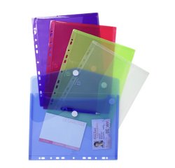Perforated sleeve with velcro Exacompta 24 x 31,5 mm assortment - bag of 5