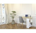 Bureau Designy L 120 x P 60 cm avec étagères intégrées et pieds en bois style scandinave