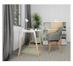 Bureau droit indivuduel L 120 x P 60 cm piétement bois métal - Arch