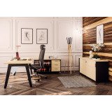 Mobile basso con ante a scorrimento eden rovere