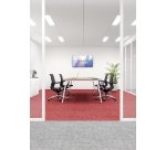 Table de réunion chêne clair L 140 x P 126 cm - piétement métal - Arch