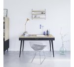 Bureau Horizon chêne clair 134 x 59 cm piètement bois massif avec tiroir