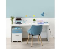 Bureau droit Intuitiv' réglable en hauteur piètement plein bois