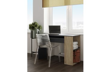 Bureau Yale L 114 x P 50 cm avec étagère chêne