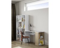 Bureau Yale L 114 x P 50 cm avec étagère chêne