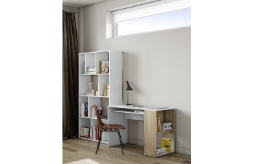Bürozimmer Yale B 114 x T 50 cm mit Eichenregal