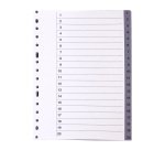 Sseparadores numéricos A4 20 divisiones polipropileno gris