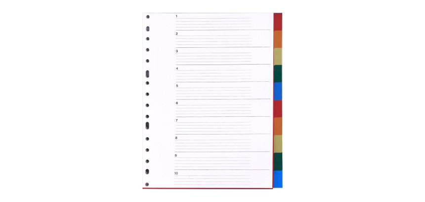 Separadores de polipropileno Folio 10 divisiones