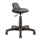 Technical stool on wheels with back support