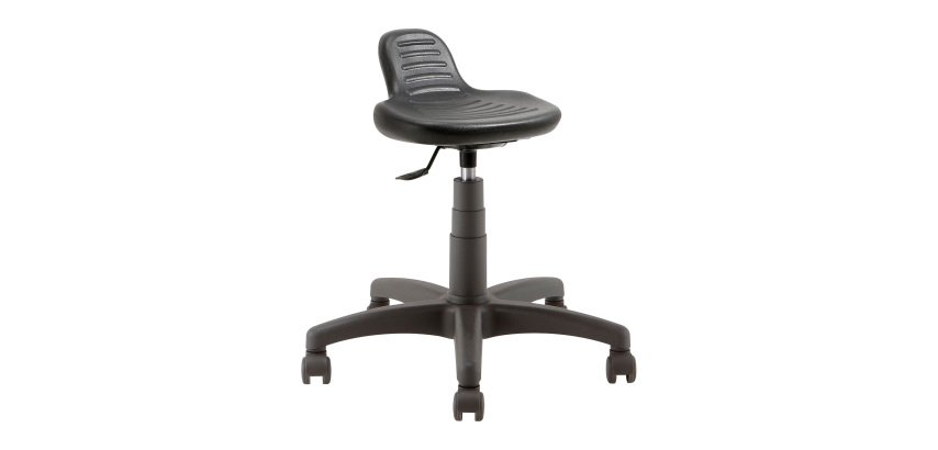 Chaise technique à roulettes avec dosseret et assise inclinée