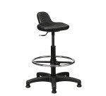 Taburete técnico alto sobre deslizadores con respaldo