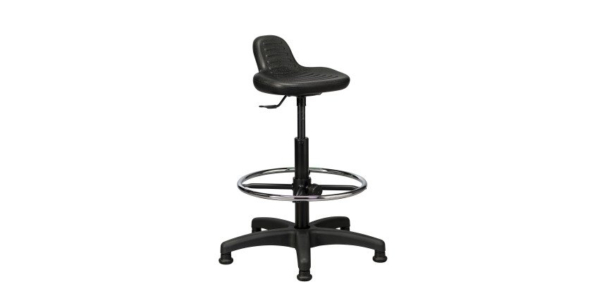 High technical stool on feet with back support
