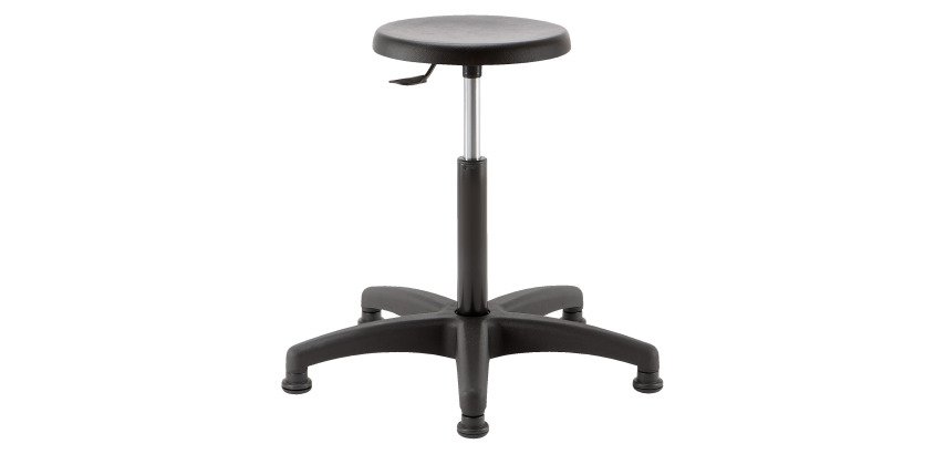 Technical sit-stand stool on feet