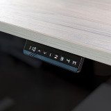 Scrivania elettrica elevabile 160 x 80 cm Rovere Grigio gambe Bianco Ecla Ergo Premium Bruneau