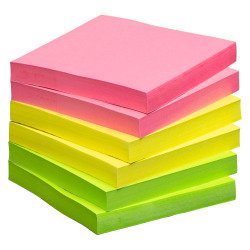Notes repositionnables Néon 75 x 75 mm - Maxiburo - bloc de 100 feuilles