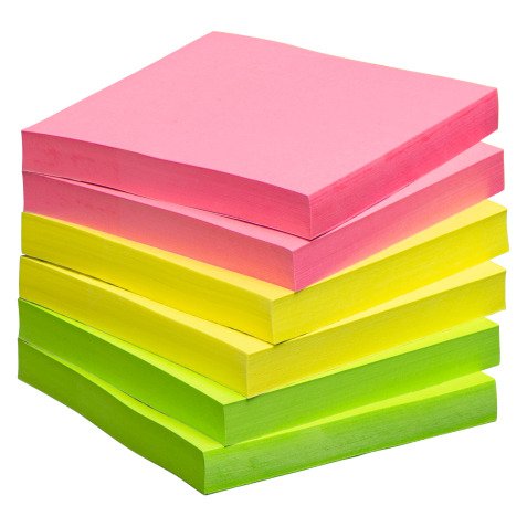 Notes repositionnables Néon 75 x 75 mm - Maxiburo - bloc de 100 feuilles