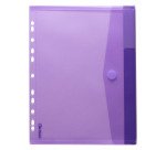 Pack 12 sobres portadcocumentos perforados cierre V-lock 24 x 31,6 cm, colores surtidos