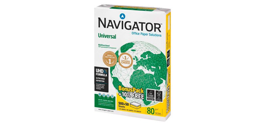 Papier A4 blanc 80 g Navigator Universal - Ramette de 500 feuilles + 50 OFFERTES