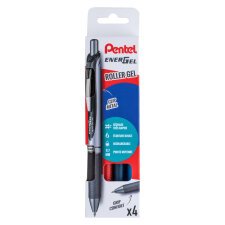 Stylo roller Pentel Energel BL77 écriture moyenne - Pochette de 4 couleurs assorties