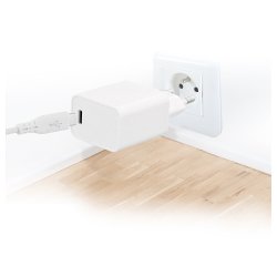 Pack de cargador + cable USB-C a Lightning TnB de 1 m en color blanco