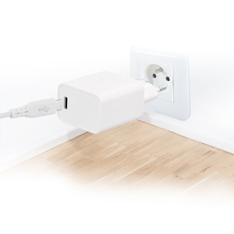 Pack de cargador + cable USB-C a Lightning TnB de 1 m en color blanco