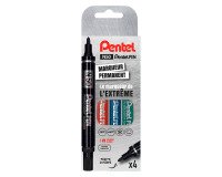Marqueur permanent Pentel N50 pointe ogive 4,3 mm - Pochette de 4 couleurs assorties