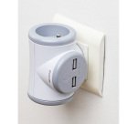 Multiprise rotative double USB GRISE