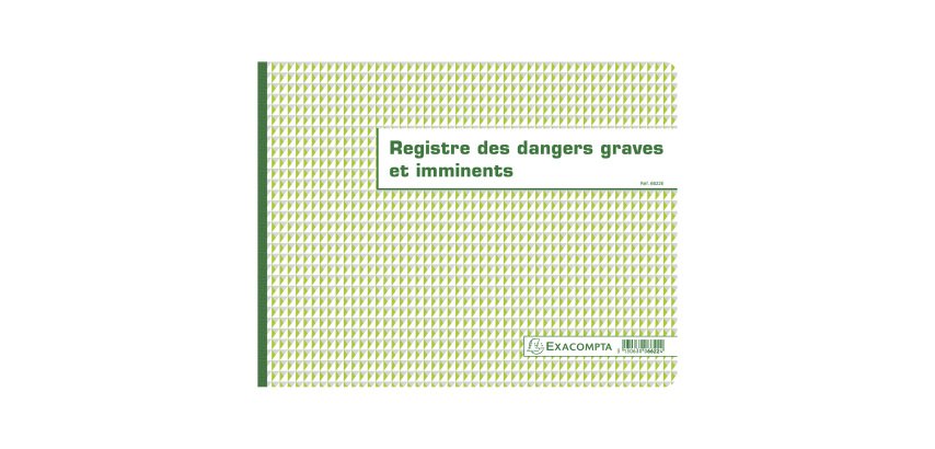 Registre imprimé des dangers graves et imminents Exacompta 6622E - 24 x 32 cm 20 pages