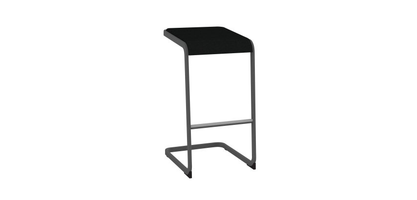 Tabouret haut Taglio piètement anthracite
