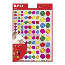 Stickers assortiment gemetalliseerde kleuren Apli - zakje van 624