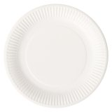 Disposable plate cardboard Ø 23 cm white Bioline - set of 100