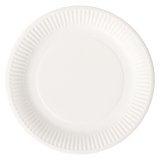 Disposable plate cardboard Ø 23 cm white Bioline - set of 100