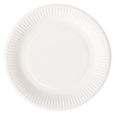 Disposable plate cardboard Ø 23 cm white Bioline - set of 100