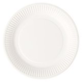 Disposable plate cardboard Ø 18 cm white Bioline - set of 100