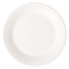 Disposable plate cardboard Ø 18 cm white Bioline - set of 100