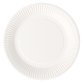 Assiette en carton Ø 18 cm Bioline, blanche - Lot de 100