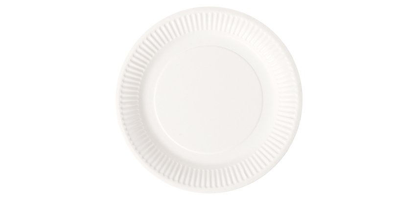 Disposable plate cardboard Ø 18 cm white Bioline - set of 100