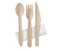 Set de cubiertos de madera - caja de 250  